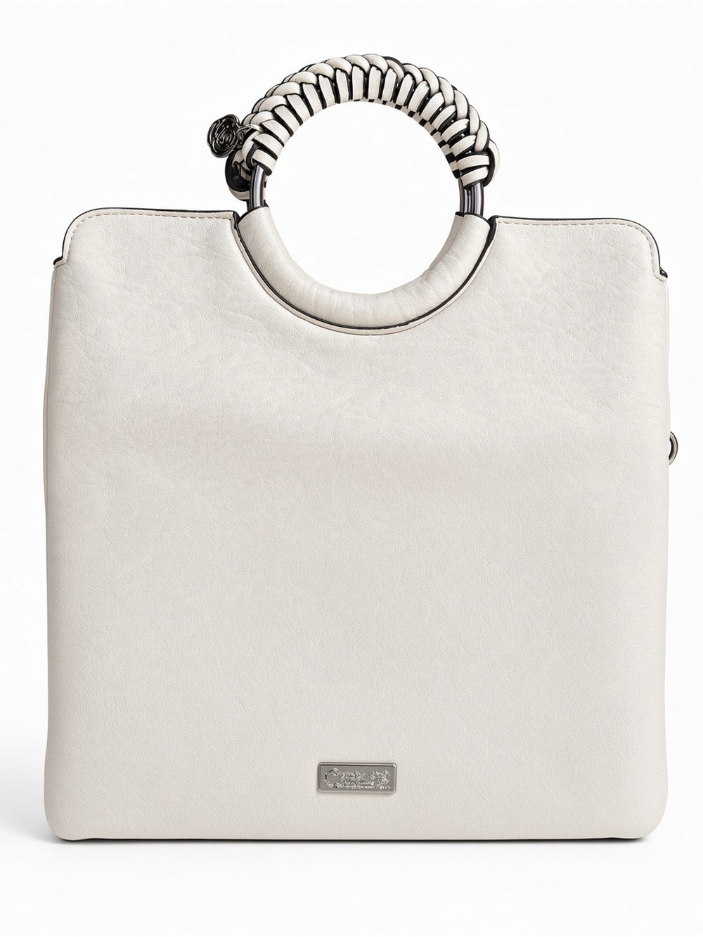 Carlos by Carlos Santana Cream Braided-Handle Tote